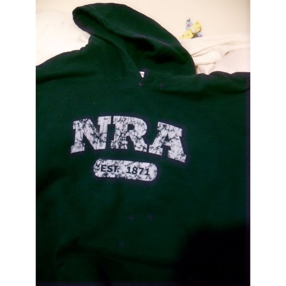 Unisex National Rifle Assn (NRA) Navy Fleece Hooded Sweatshirt Sz 2XL - Picture 2 of 2